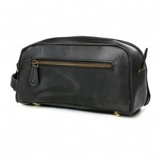 10.5" Premium Buffalo Leather Unisex Toiletry Bag Travel Pouch Kit With Shavi...