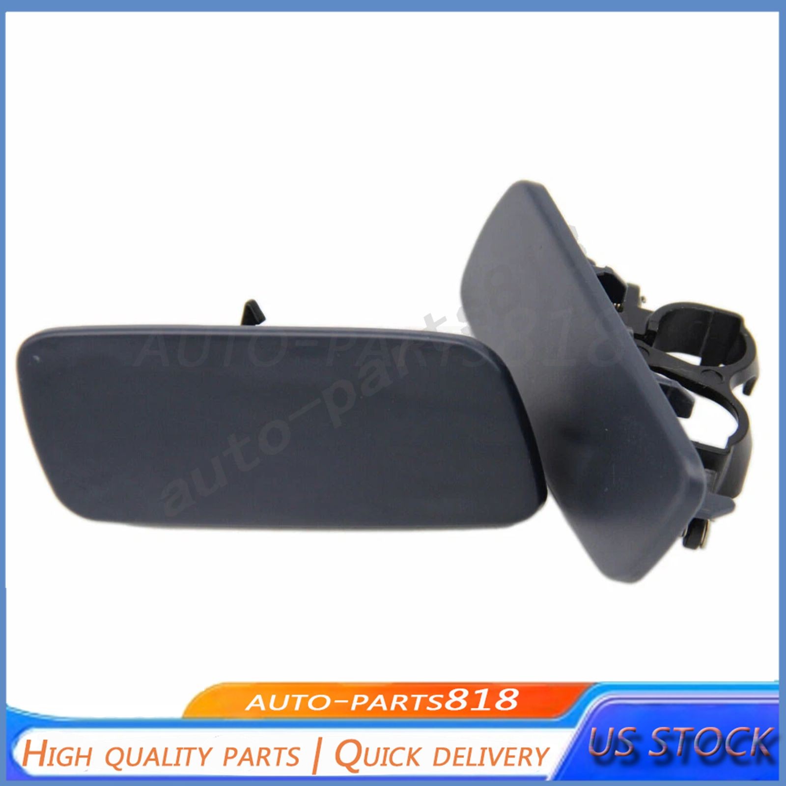 2Pcs Headlight Washer Jet Cover For 10-18 Rolls-Royce Ghost Front Driver Pass