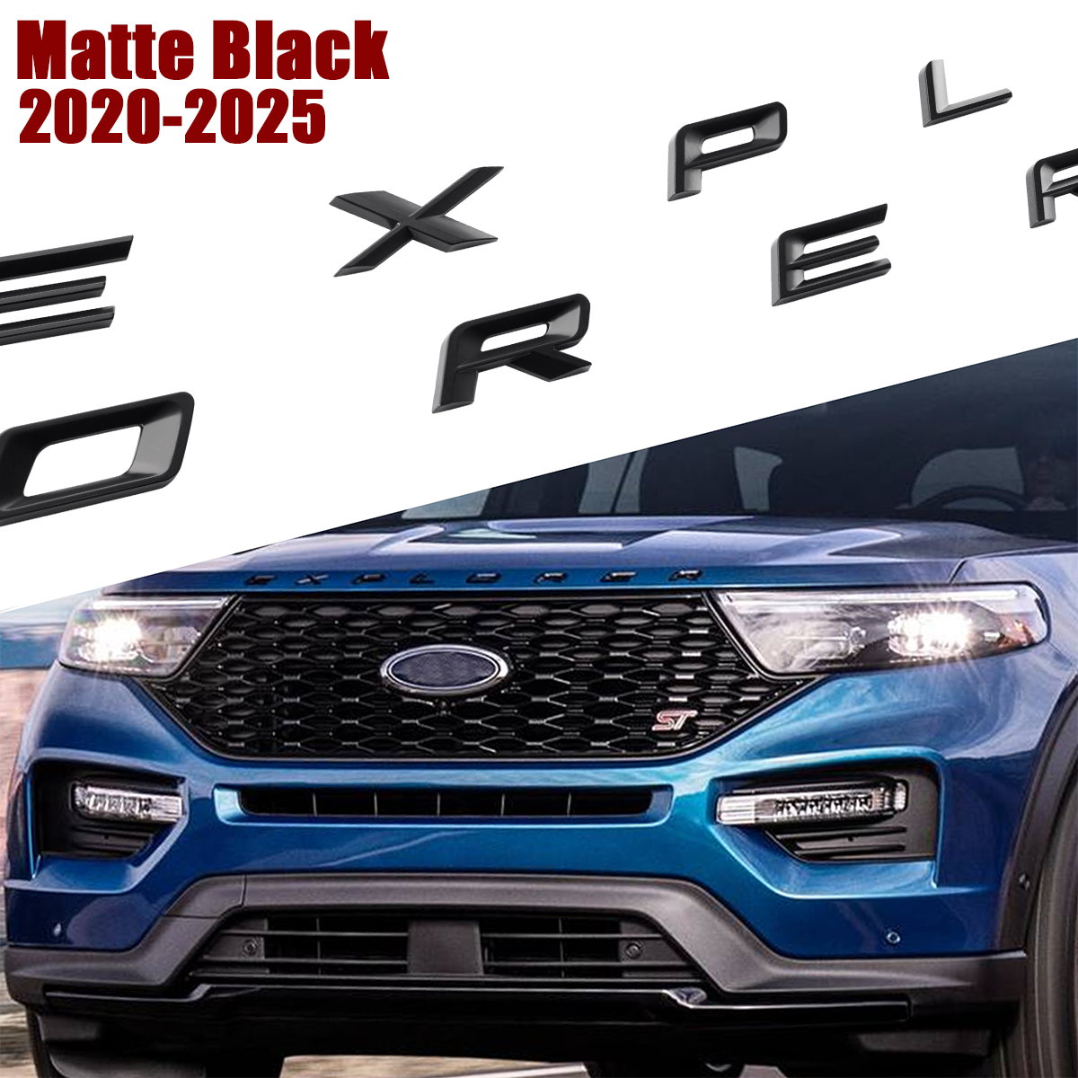Matte Black Tailgate Insert Letter For Explorer 2020-2025 Rear