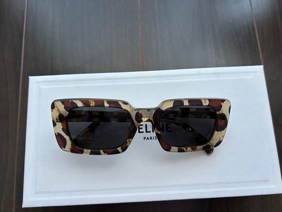 CELINE Square Sunglasses Leopard Pattern Brown Fr… - image 2