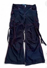 RARE 2000s Y2K Illig Goth/Emo Baggy Flare Rave Pants Womens Size L