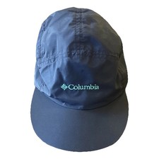 Vintage Columbia Blue Nylon Men's 5 Panel Sportsman Cap Size M Made in USA