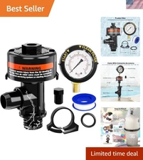 Compact Pool Filter Air Relief Valve with Pressure Gauge & Essential Components