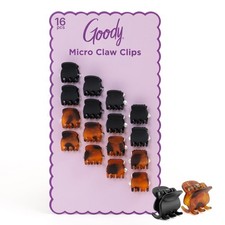 Goody SlideProof Mini Claw Clips, Stylish, 16 Count Pack of 1 , Black/Tort