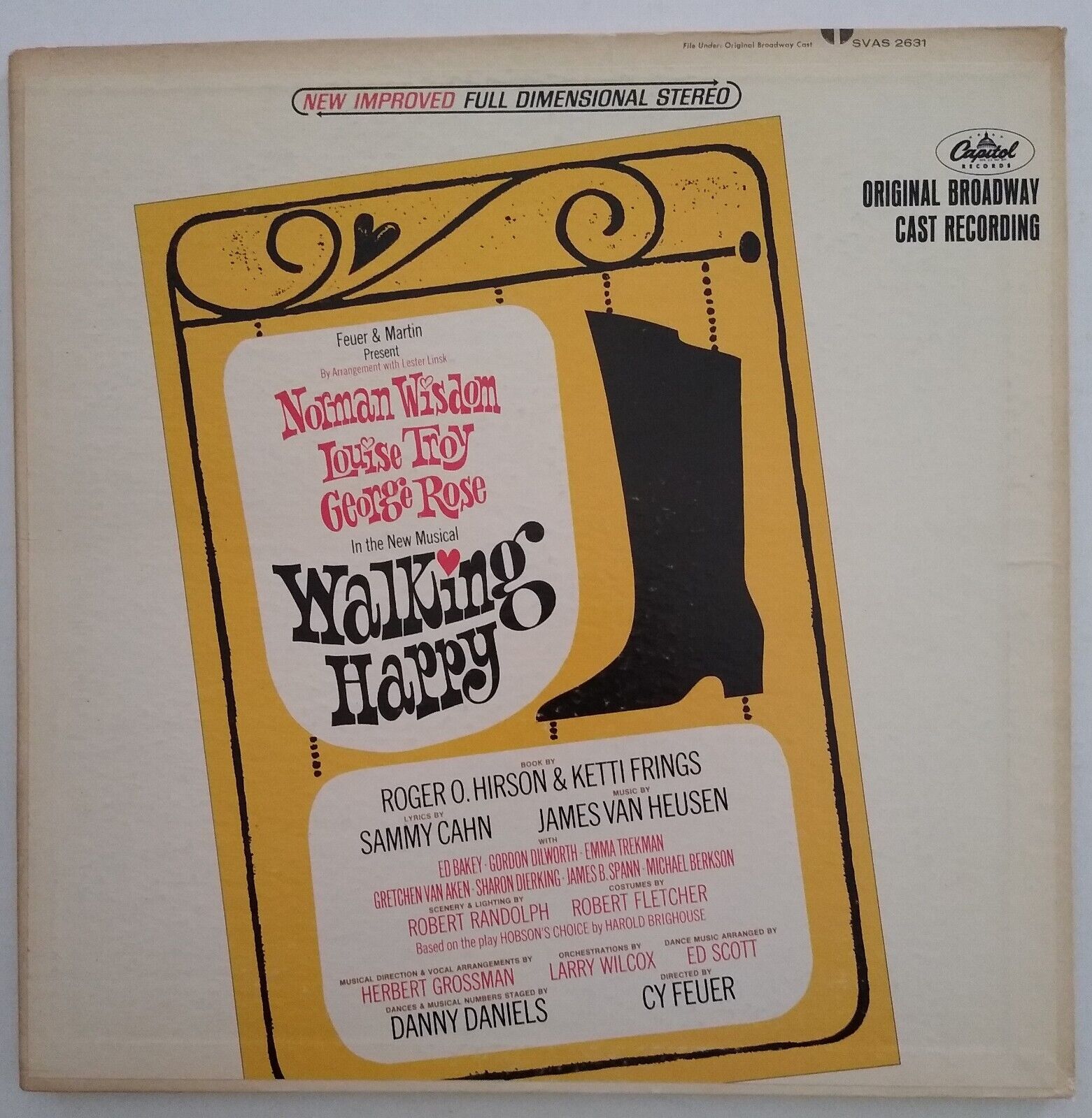 Walking Happy (Original Broadway Cast) LP SVAS2631 Vinyl Gatefold Album 1966 VG+