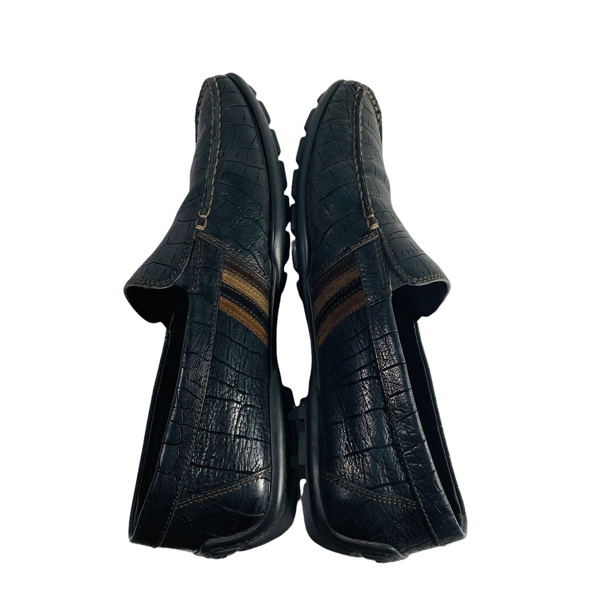GEOX Respira Men\'s Black Leather Loafers-Right Shoe 44 EU & Left Shoe 43.5 EU GEOX Respira Men main image 2