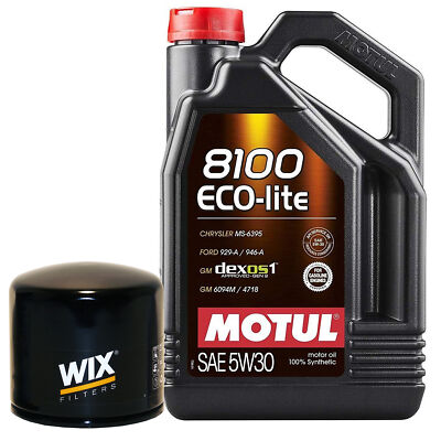 5L Motul 8100 ECO-LITE 5W30 Wix Filter Motor Oil Change Kit API SP-RC