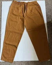 Vintage 90s LA Gate Mens Jeans Denim 42x33 Brown Rust Gold Baggy USA NOS New