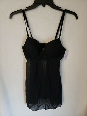Auden Women's Underwire Demi Babydoll Black S 