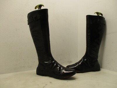 Tsubo High Heel Boots Black Leather Knee Boots Buckle Detail Size 7 Tsubo High Heel Boots Black Leather Knee | Mercari main image 3
