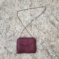 Street Level Maroon Faux Leather Chain Strap Crossbody Bag