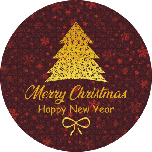 Personalised Glossy & Gold Foil Merry Christmas Stickers Labels Tree presents - 第 1/3 張圖片