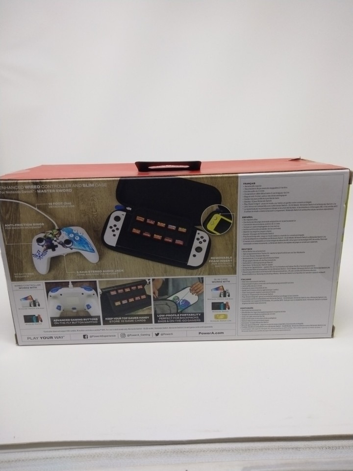 Nintendo Switch Zelda Enhanced Wired Controller & Slim Case PowerA ...