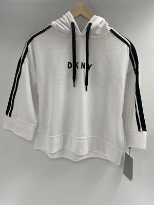 DKNY Women Logo Hoodie White Sz Xs