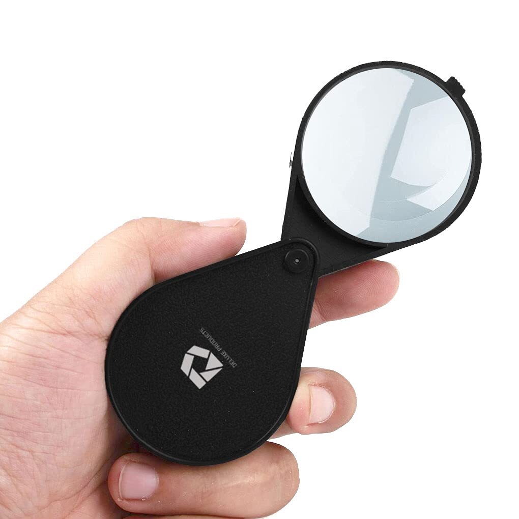 Deluxe Products Folding Pocket Magnifying Glass - Portable Compact Design for...