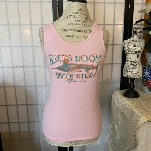 Bru’s Room Deerfield Beach, FL Pink Stretch Cot Tank Top L by Bella eBay