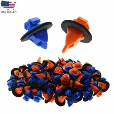 100pcs Orange&Blue Trim Moulding Clips For Toyota 4Runner Sequoia Tacoma