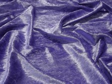 Crushed Velvet Velour Fabric Material - PURPLE