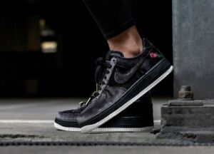 New Nike Air Force 1 '07 QS Shoes Street Casual Velvet Rose Satin  Black-White 🌹 | eBay