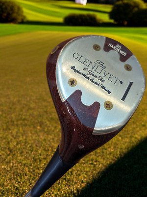 Glenlivet 12 year old Scotch PERSIMMON WOOD #1 GOLF Driver 43'' - RARE