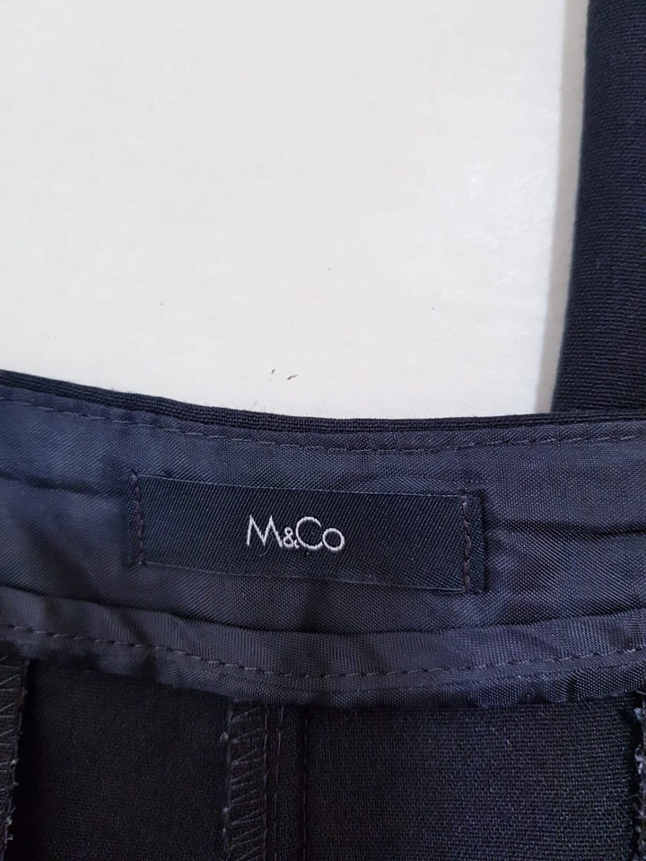 M&Co Womens Black Trousers  Size 14 Regular Zip   - Image 4 of 4