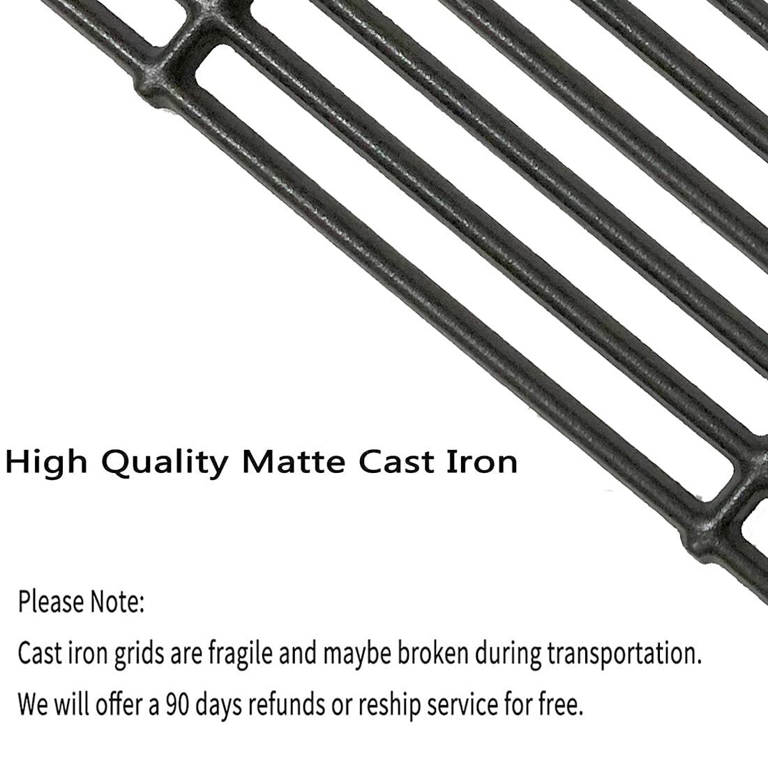 Votenli C6436B2-Pack 15" Cast Iron Cooking Grid Grates Replacement for Broil-...