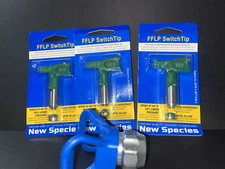 Green fine finish spray tip. 3 Spray Tips With Guard 3 pack 208-620. TIP VERDE.