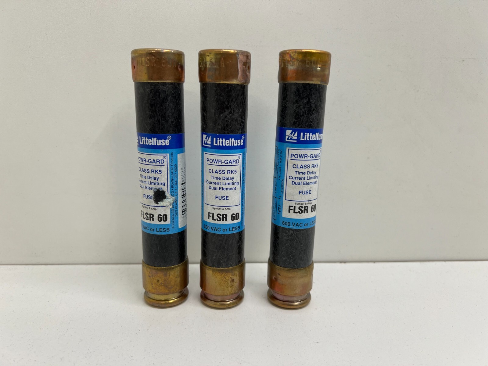 LOT OF (3) GOOD USED! LITTELFUSE 60A 600V CLASS RK5 FLSR 60 | eBay