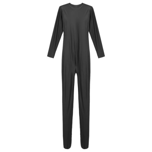 iEFiEL Damen Glänzende Overall mit Reißverschluss Sexy Jumpsuit Catsuit Clubwear - Bild 9 von 124