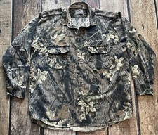 VINTAGE MOSSY OAK HUNTING WOODLAND CAMO SHIRT MADE IN USA MENS XL EXCELLENT