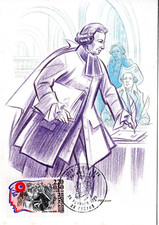 2564++FDC  CARTE MAXIMUM  1er JOUR 1989 PERSONNAGES  DE LA REVOLUTION   E.SIEYES