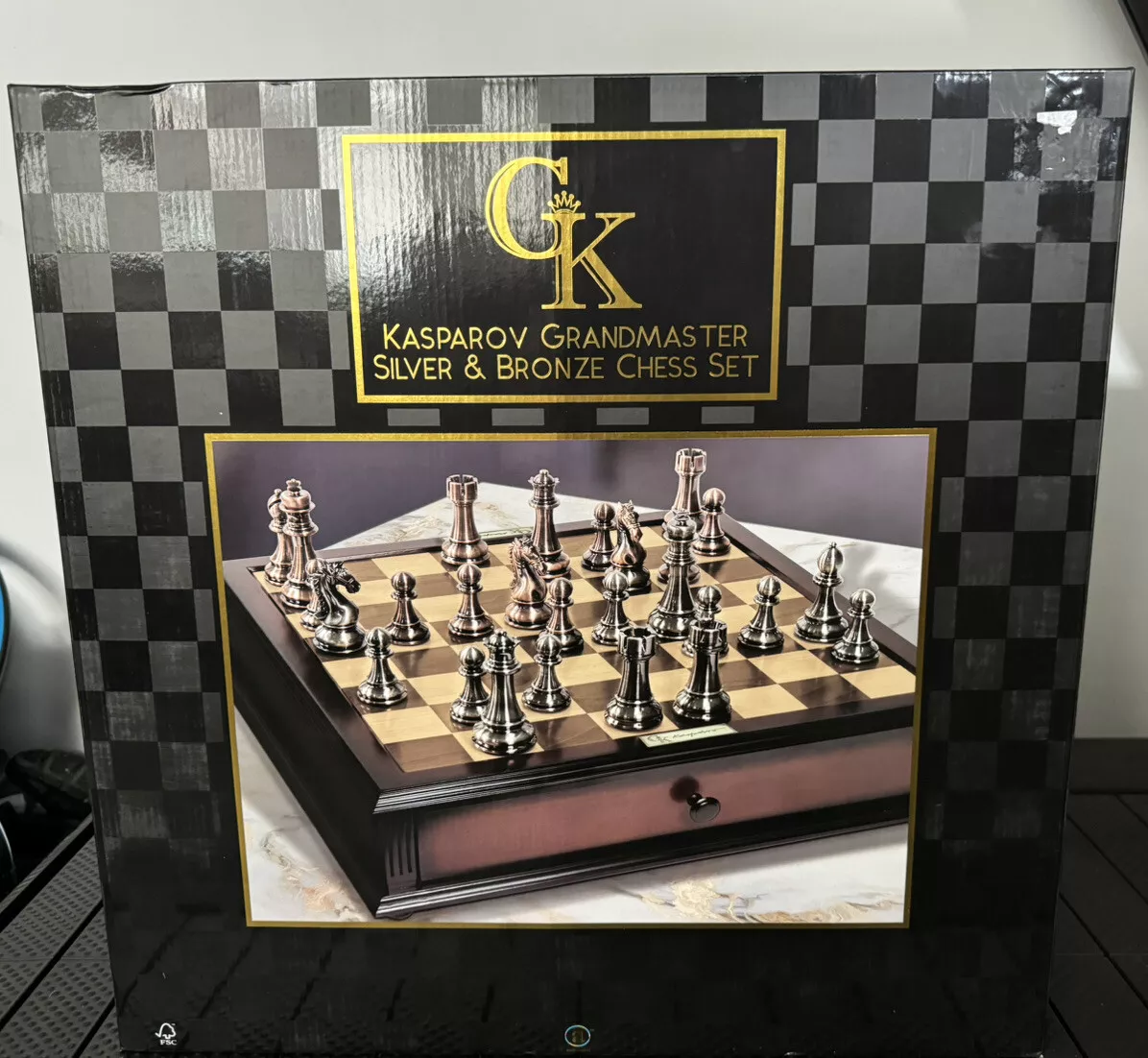 The Ultimate Grandmaster Series Wood Chess Set, Box, & Board Combination