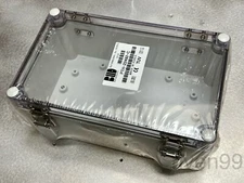 BUD 9x6x4" Hinged Latching Enclosure + Backplate, Clear Box,Outdoor NEMA 4X IP67
