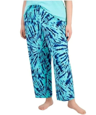Jenni Intimates Pajama Pants 2X  -Ocean Aqua Tie Dye Burst-