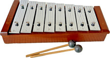 CHROME WOODEN GLOCKENSPIEL Chromatic 8 Note Scale Bars 8038 BEATERS MCM