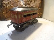 AMERICAN FLYER , O SCALE, PRE WW II, STAMPED METAL PASSENGER CAR 1201    2-217-5