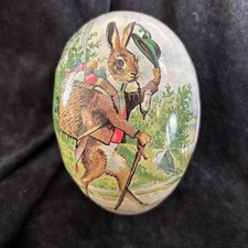 Erzgebirge German Paper Mache Candy Easter Egg Germany 4.5in Bunny