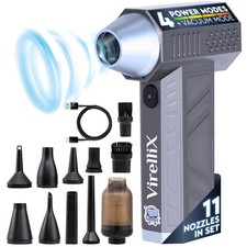 2in1 Electric Air Duster Vacuum Cleaner - 150,000 RPM Compressed Air Duster w...