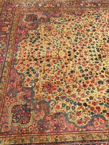 Antique RARE Kermaanshaah Hand-woven Wool Carpet Orieantal Rug 11' 11" X 9'