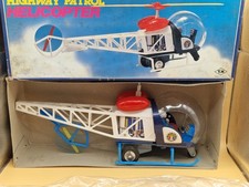 Vintage Nomura TN Highway Patrol Helicopter Friction Toy w/ Box Japan
