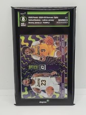 25 Optic LeBron James Bronny James Purple Optical Illusions Graded 8