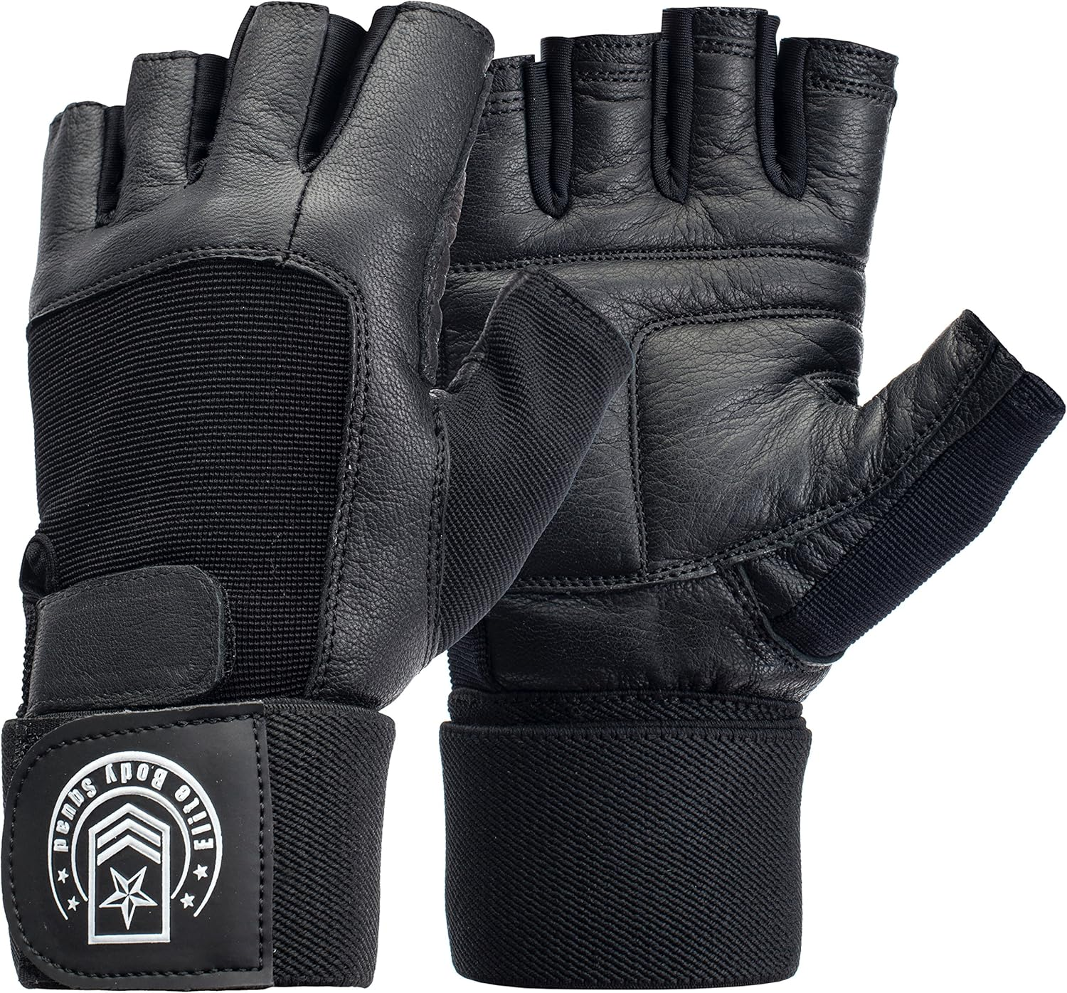 Gym Gloves Weight Lifting Gloves Leather Wrist Support Padded Palm & Double