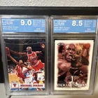 Hoops Michael Jordan Slabs 1993 NBA Hoops #28 + 1998 #23 2-Card Lot graded 9/8.5
