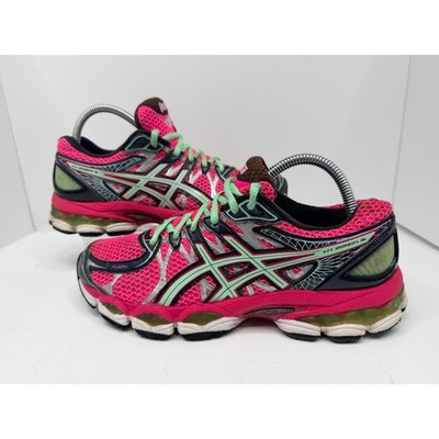 ASICS Gel Nimbus 16 Women's Running Shoes Pink Green Size 8.5 T485N Comfort
