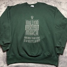 Vintage 1997 Million Woman March Philadelphia Sweatshirt Mens 2XL Green Cotton