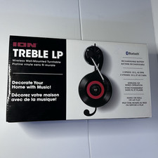 ION Treble LP Black Bluetooth Wall-Mount Turntable 33/45 RPM