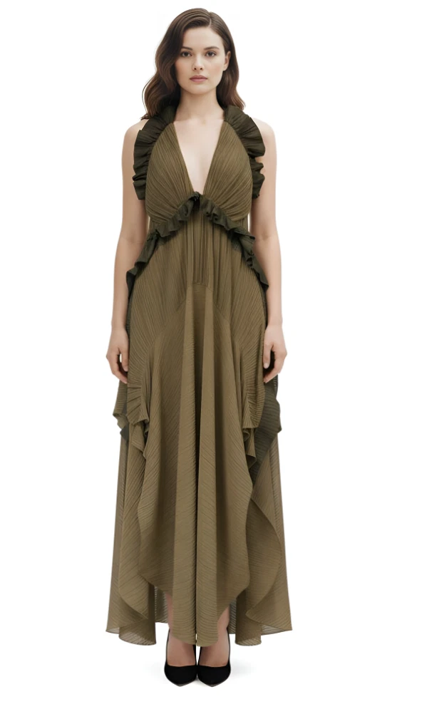 Chloe — Chloé Plissé Draped Dress Spring Summer 2014