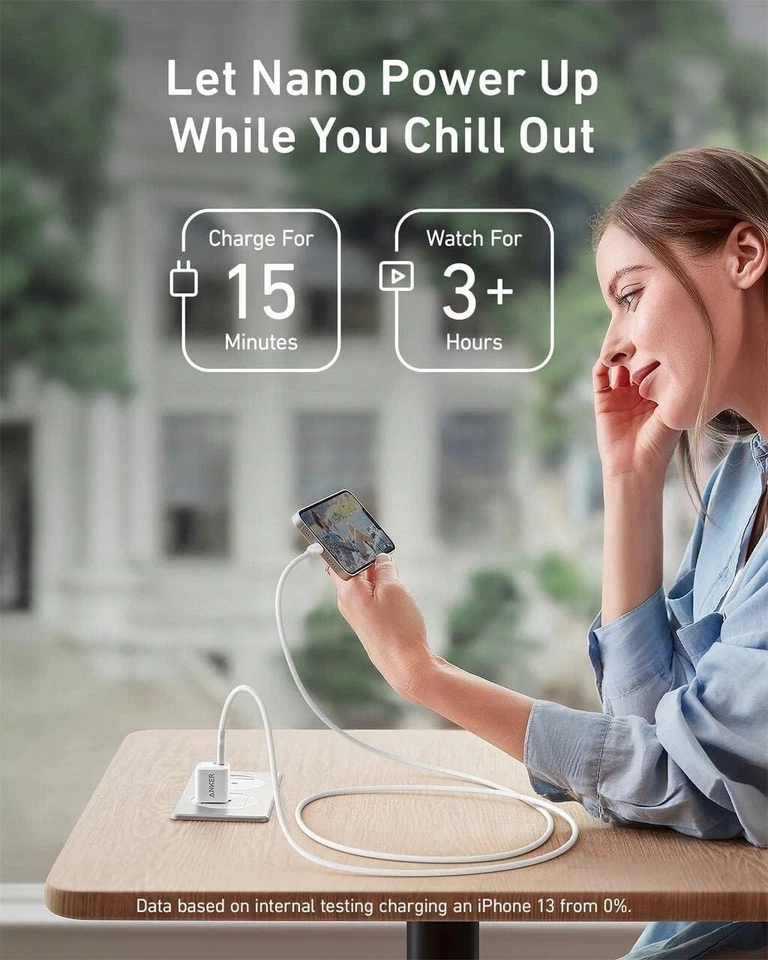 Anker Nano Pro 20W USB-C Charger - White with 2x 6 ft USB-C to Lighting Cable - Image 4 of 4