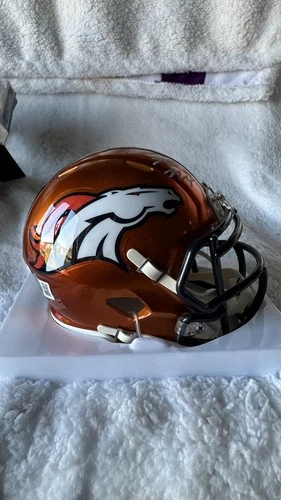 Bo Nix Signed Denver Broncos Flash Mini Helmet; Beckett COA