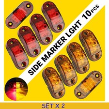 20PCS Truck Trailer LED Side Marker Turn Signal Light Amber/Red Lamp for Pickup